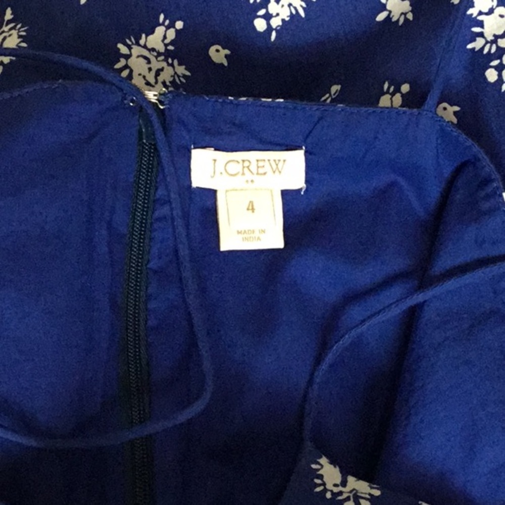 J Crew Royal Blue Floral Print Spaghetti straps Maxi Dress - Picture 5 of 5